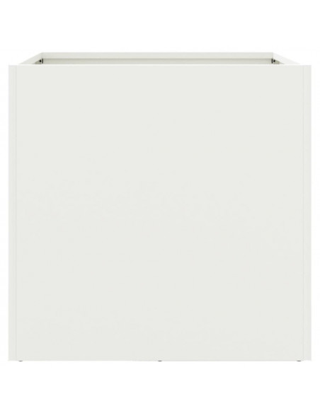 Fioriere 2 pz Bianche 42x40x39 cm in Acciaio Laminato a Freddo
