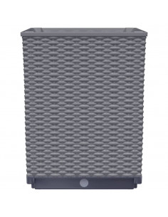 Fioriere 2 pz Grigio Scuro 30x30x37 cm in Polipropilene 2