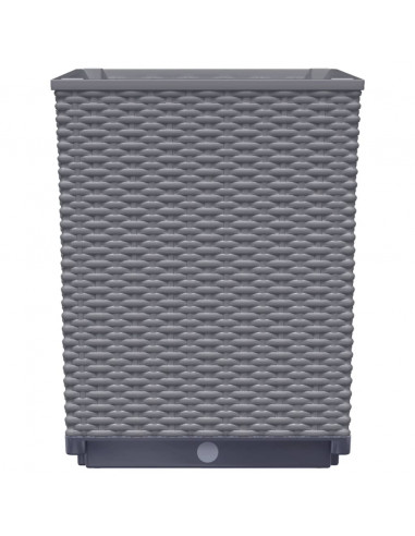 Fioriere 2 pz Grigio Scuro 30x30x37 cm in Polipropilene