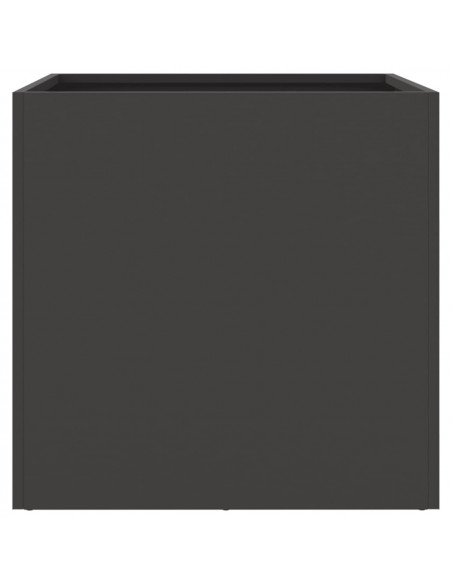 Fioriere 2 pz Nere 42x40x39 cm in Acciaio Laminato a Freddo