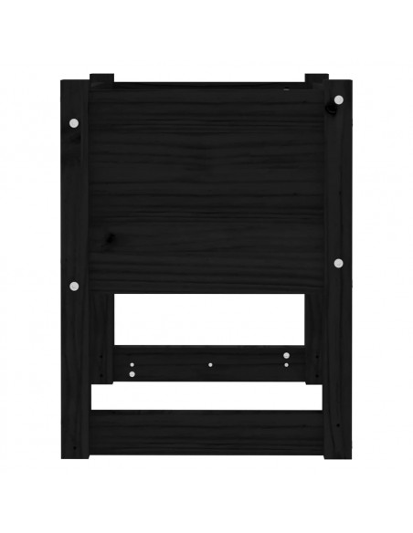 Fioriere 2 pz Nero 40x40x52,5 cm in Legno Massello di Pino