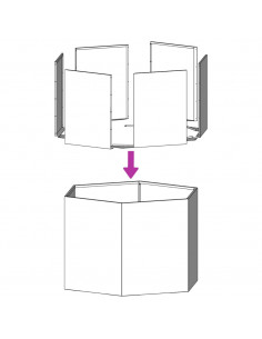 Fioriere 2 pz Verde Oliva Esagono 46x40x45 cm in Acciaio