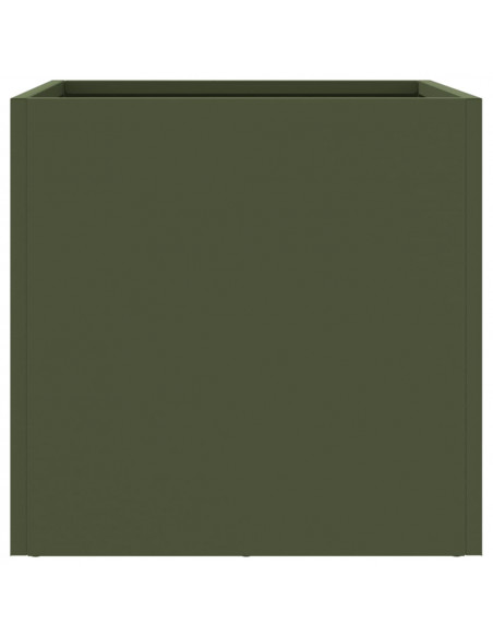 Fioriere da Giardino 2 pz Verde Oliva 32x30x29 cm in Acciaio