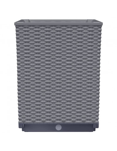 Fioriere 4 pz Grigio Scuro 30x30x37 cm in Polipropilene