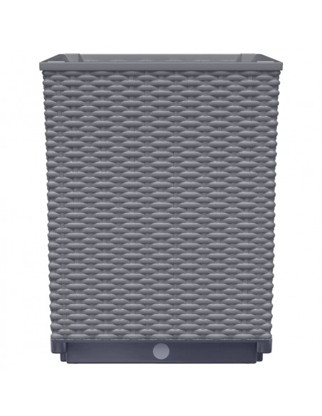 Fioriere 4 pz Grigio Scuro 30x30x37 cm in Polipropilene