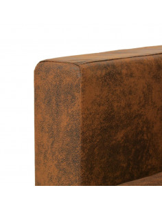 Divano a 3 Posti 191x73x82 cm in Pelle Scamosciata Artificiale