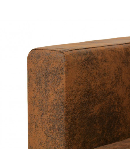 Divano a 3 Posti 191x73x82 cm in Pelle Scamosciata Artificiale