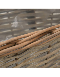 Fioriere da Balcone 2 pz in Vimini con Rivestimento in PE 40 cm