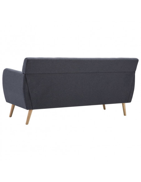 Divano a 3 Posti Rivestito in Tessuto 172x70x82 cm Grigio Scuro