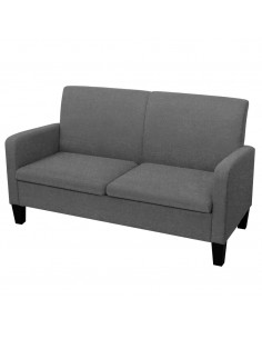 Divano a 2 Posti 135x65x76 cm Grigio Scuro 2