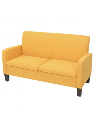 Divano a 2 Posti 135x65x76 cm Giallo