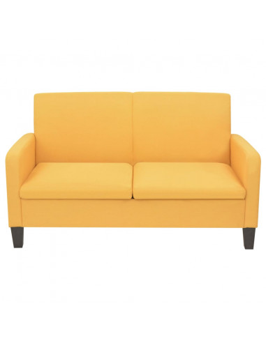 Divano a 2 Posti 135x65x76 cm Giallo