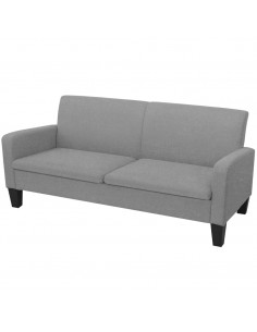 Divano a 3 Posti 180x65x76 cm Grigio Chiaro 2