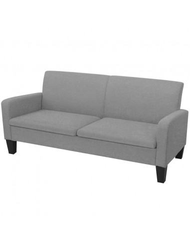Divano a 3 Posti 180x65x76 cm Grigio Chiaro