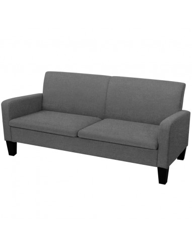 Divano a 3 Posti 180x65x76 cm Grigio Scuro