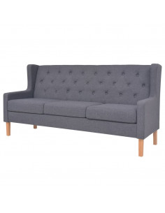 Divano a 3 Posti in Tessuto Grigio 2