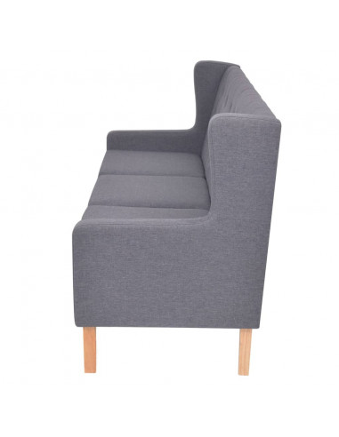 Divano a 3 Posti in Tessuto Grigio