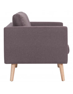 Divano a 3 Posti in Tessuto Grigio Talpa