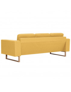 Divano a 3 Posti in Tessuto Giallo