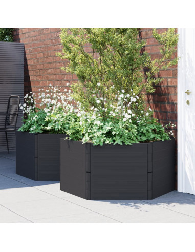 Fioriere da Giardino 2 pz Antracite in PP