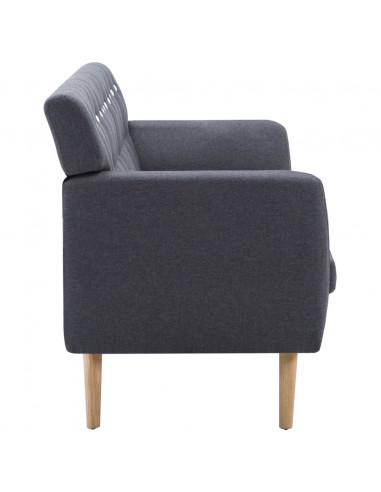 Divano a 3 Posti Rivestito in Tessuto 172x70x82 cm Grigio Scuro