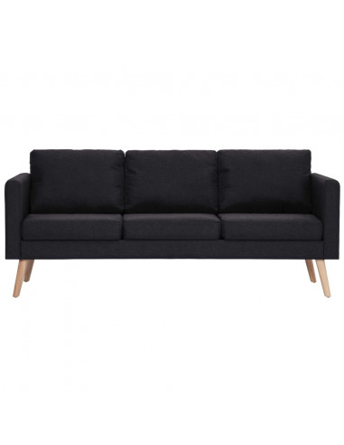 Divano a 3 Posti in Tessuto Nero