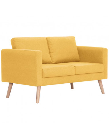 Divano a 2 Posti in Tessuto Giallo