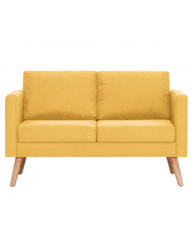 Divano a 2 Posti in Tessuto Giallo