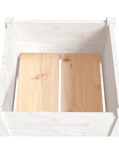 Fioriere da Giardino 2 pz Bianche 50x50x70 cm Massello di Pino