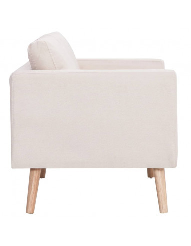 Divano a 2 Posti in Tessuto Crema