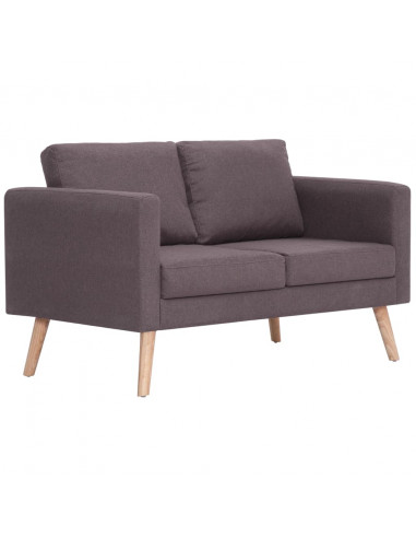 Divano a 2 Posti in Tessuto Grigio Talpa