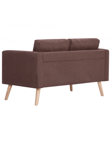 Divano a 2 Posti in Tessuto Marrone