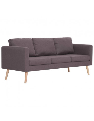 Divano a 3 Posti in Tessuto Grigio Talpa