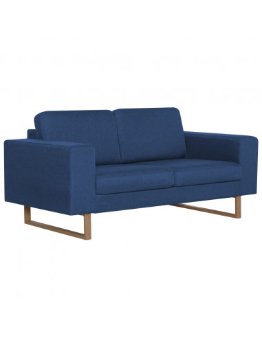 Divano a 2 Posti in Tessuto Blu