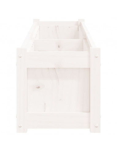 Fioriere da Giardino 2 pz Bianche in Legno Massello di Pino