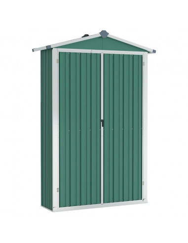 Capanno da Giardino Verde 116x45x175 cm in Acciaio Zincato