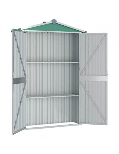 Capanno da Giardino Verde 116x45x175 cm in Acciaio Zincato