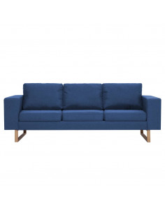 Divano a 3 Posti in Tessuto Blu 2
