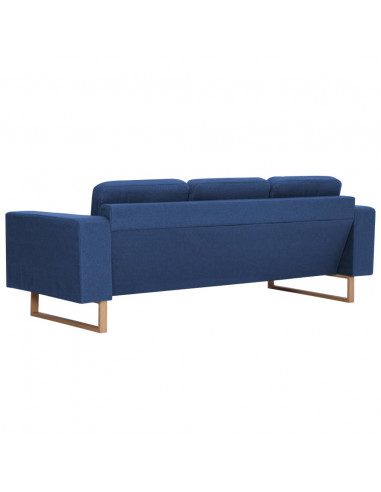 Divano a 3 Posti in Tessuto Blu