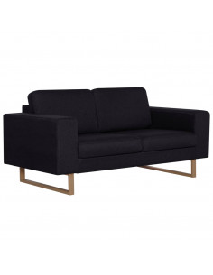 Divano a 2 Posti in Tessuto Nero 2