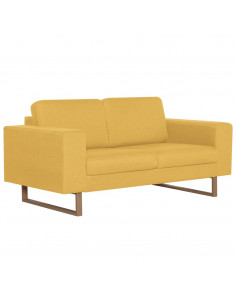 Divano a 2 Posti in Tessuto Giallo 2