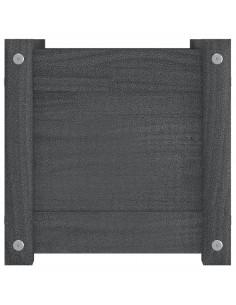 Fioriere da Giardino 2 pz Grigie 31x31x31 cm in Legno di Pino 2