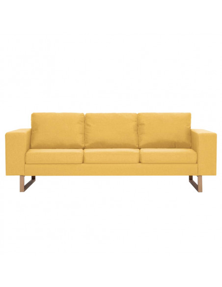 Divano a 3 Posti in Tessuto Giallo