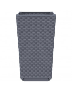 Fioriere da Giardino 2 pz Grigie 32,5x32,5x57 cm in PP 2