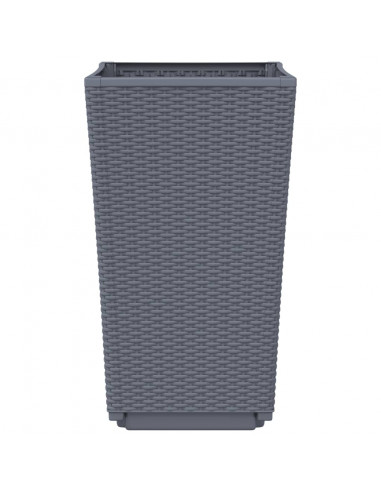 Fioriere da Giardino 2 pz Grigie 32,5x32,5x57 cm in PP