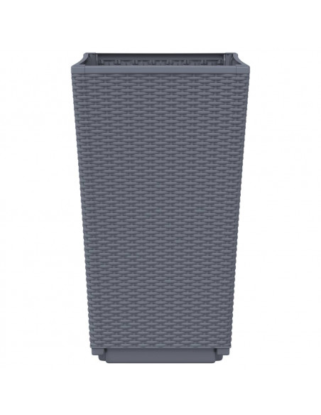 Fioriere da Giardino 2 pz Grigie 32,5x32,5x57 cm in PP