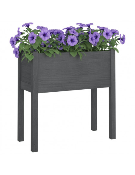 Fioriere da Giardino 2 pz Grigie 70x31x70 cm in Legno di Pino