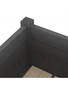 Fioriere da Giardino 2 pz Grigie 70x70x70 cm in Legno di Pino 2