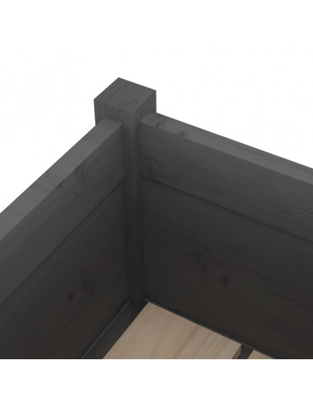 Fioriere da Giardino 2 pz Grigie 70x70x70 cm in Legno di Pino
