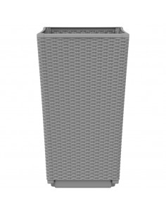 Fioriere da Giardino 2 pz Grigio Chiaro 32,5x32,5x57 cm in PP 2